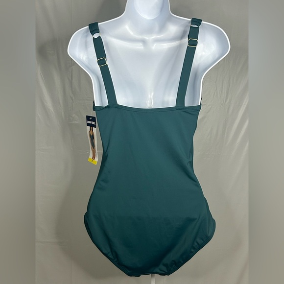 Lands’ End Green One Piece Swimsuit Ruched Tummy Control Size Small NWT - Picture 2 of 7